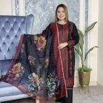 এলিগ্যান্ট প্রিন্টেড ৩-পিস মহিলা স্যুট